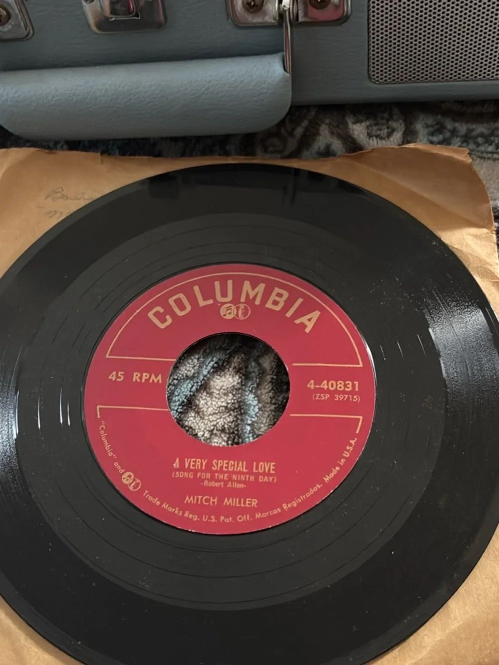 Columbia Red 45 RPM Vinyl Single - Mitch Miller "A Very Special Love"